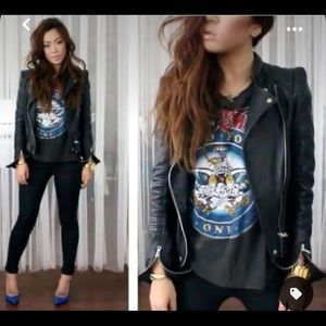 Zara Genuine Leather Moto Jacket Trafaluc Kendall Kylie HeyClaire